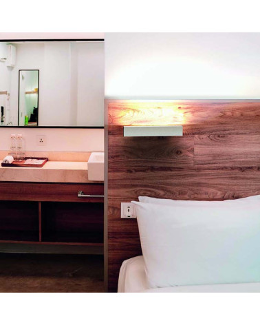Aplique de pared 41cm con perfil cóncavo LED 14W luz cálida de 3000K y acabado en aluminio blanco o negro