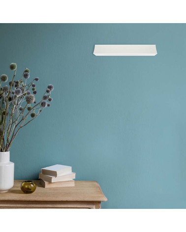 Aplique de pared 41cm con perfil cóncavo LED 14W luz cálida de 3000K y acabado en aluminio blanco o negro