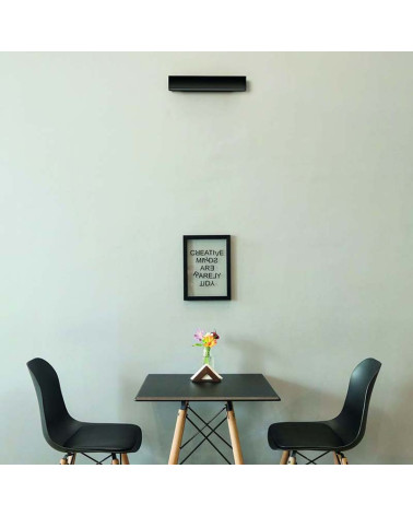 41cm wall light with concave profile, 14W LED, warm light 3000K and white or black aluminum finish