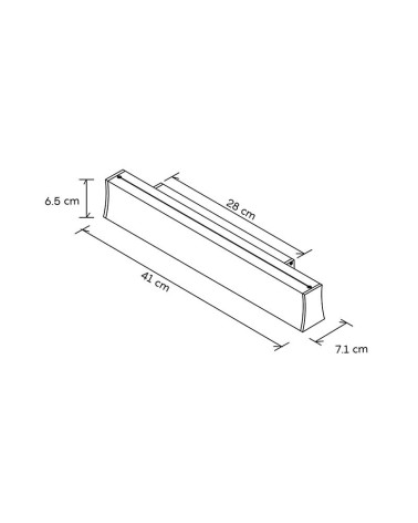 Aplique de pared 41cm con perfil cóncavo LED 14W luz cálida de 3000K y acabado en aluminio blanco o negro
