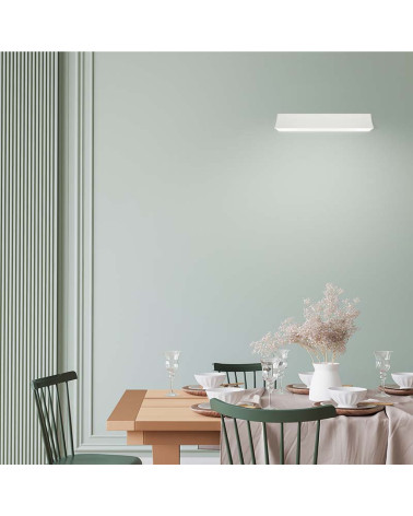 Aplique de pared 41cm con perfil cóncavo LED 14W luz blanca fría de 4000K y acabado en aluminio blanco o negro