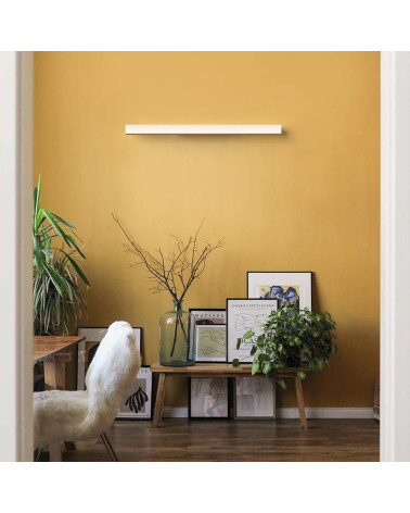 Aplique de pared 120cm con perfil cóncavo LED 38W luz cálida de 3000K y acabado en aluminio blanco o negro