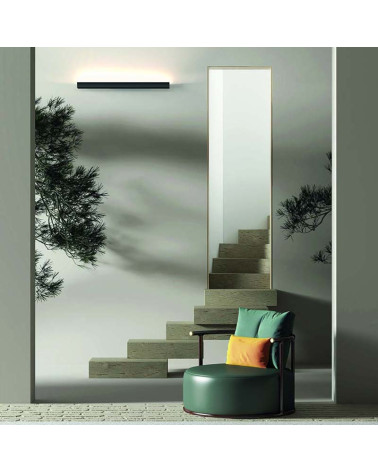 Aplique de pared 120cm con perfil cóncavo LED 38W luz cálida de 3000K y acabado en aluminio blanco o negro