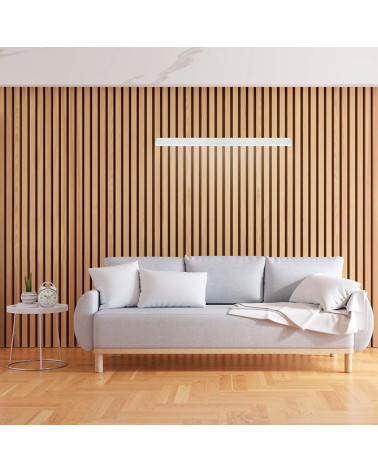 Aplique de pared 120cm con perfil cóncavo LED 38W luz blanca fría de 4000K y acabado en aluminio blanco o negro