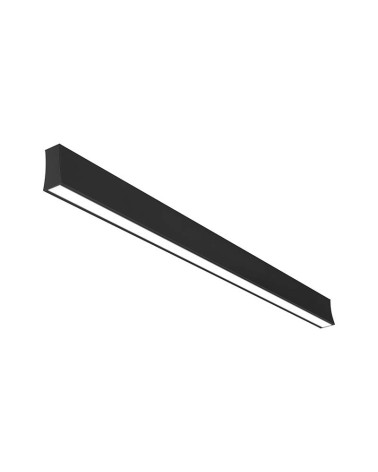 120cm wall light with concave profile, 38W LED, 4000K cool white light, and white or black aluminum finish