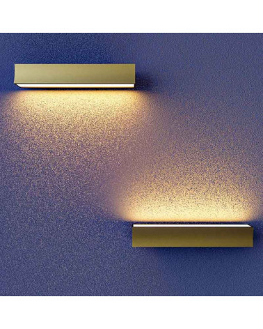 41cm wall light with concave profile, 14W LED, warm light of 3000K and sand white aluminum finish