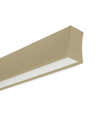 Aplique de pared 41cm con perfil cóncavo LED 14W luz cálida de 3000K y acabado en aluminio blanco arena