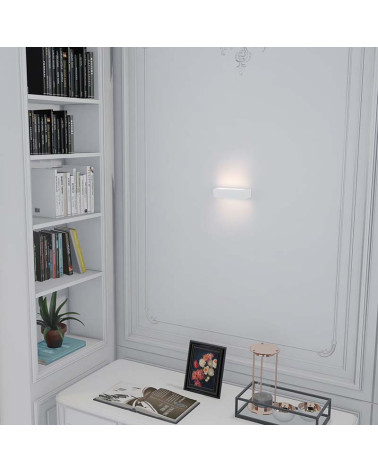 Luminaria de pared 16cm de ancho 15W LED 3000K o 4000K en aluminio blanco arena