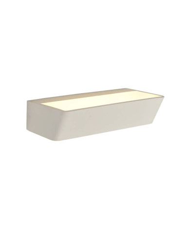 Wall light 22cm wide 21W LED 3000K or 4000K in sand white aluminum