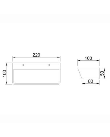 Luminaria de pared 22cm de ancho 21W LED 3000K o 4000K en aluminio blanco arena