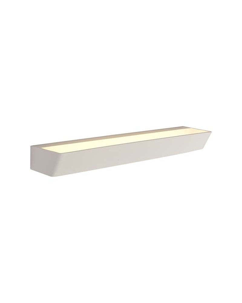 Wall light 50cm wide 40W LED 3000K or 4000K in sand white aluminum