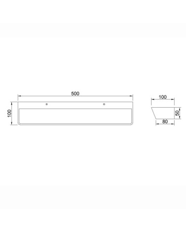 Luminaria de pared 50cm de ancho 40W LED 3000K o 4000K en aluminio blanco arena