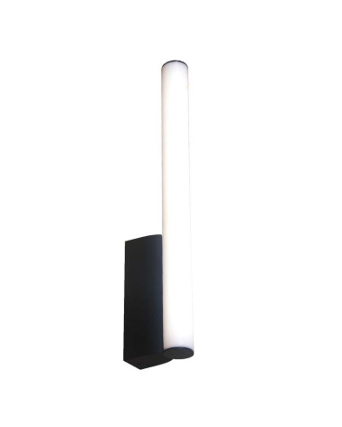 LED vertical wall lamp, warm or cool white light, black finish, 8W and 750Lm