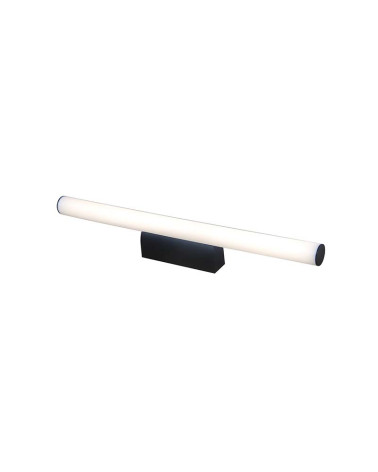 Aplique negro 12W LED en forma de cilindro esbelto y horizontal de 60cm disponible con luz de 3000K o 4000K