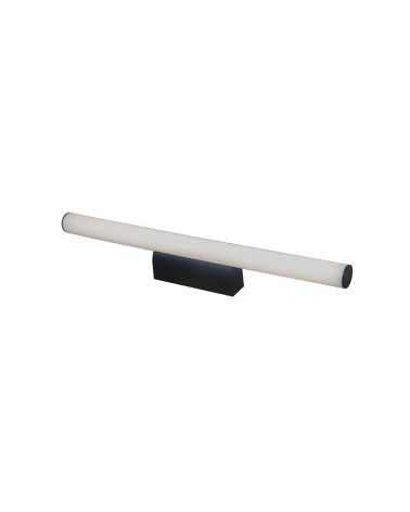 Black 12W LED wall light in a slim, horizontal cylindrical shape, 60cm long, available with 3000K or 4000K light