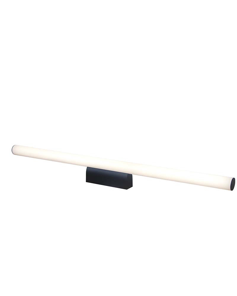 Aplique negro 18W LED en forma de cilindro esbelto y horizontal de 90cm disponible con luz de 3000K o 4000K