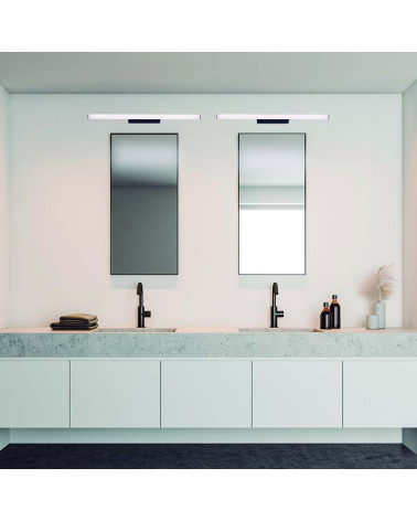 Aplique dorado 18W LED en forma de cilindro esbelto y horizontal de 90cm disponible con luz de 3000K o 4000K