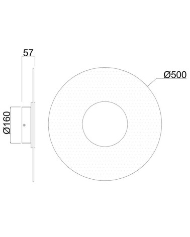 Aplique de pared LED 18W diseño moderno tipo eclipse de 50cm en acabado dorado con 3000K y 1440Lm