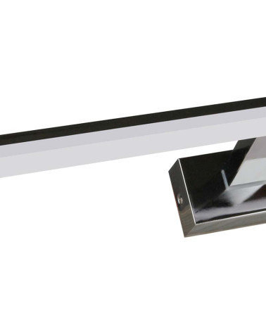 Aplique lineal de 45cm de ancho para baño con LED 12W luz blanca fría de 4000K y acabado en aluminio cromado