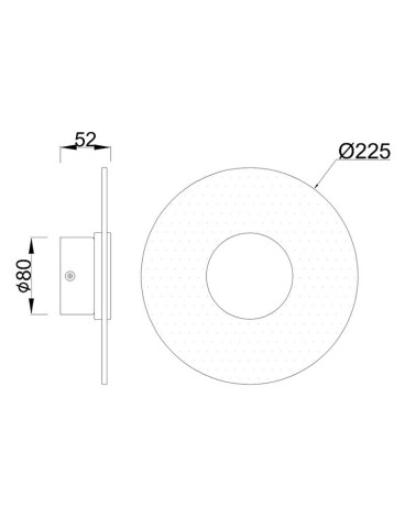Aplique de pared LED 9W diseño moderno tipo eclipse de 22,5cm en acabado blanco o negro con 3000K y 780Lm