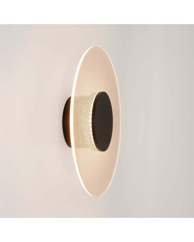 Aplique de pared LED 18W diseño moderno tipo eclipse de 50cm en acabado blanco o negro con 3000K y 1440Lm