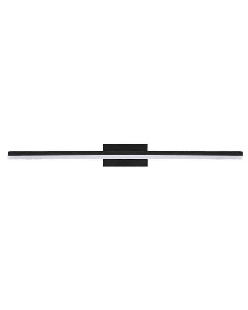 Aplique lineal de 45cm de ancho para baño con LED 12W luz blanca fría de 4000K y acabado en aluminio negro o blanco
