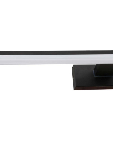 Aplique lineal de 45cm de ancho para baño con LED 12W luz blanca fría de 4000K y acabado en aluminio negro o blanco