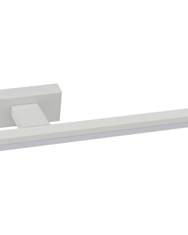 Aplique lineal de 45cm de ancho para baño con LED 12W luz blanca fría de 4000K y acabado en aluminio negro o blanco