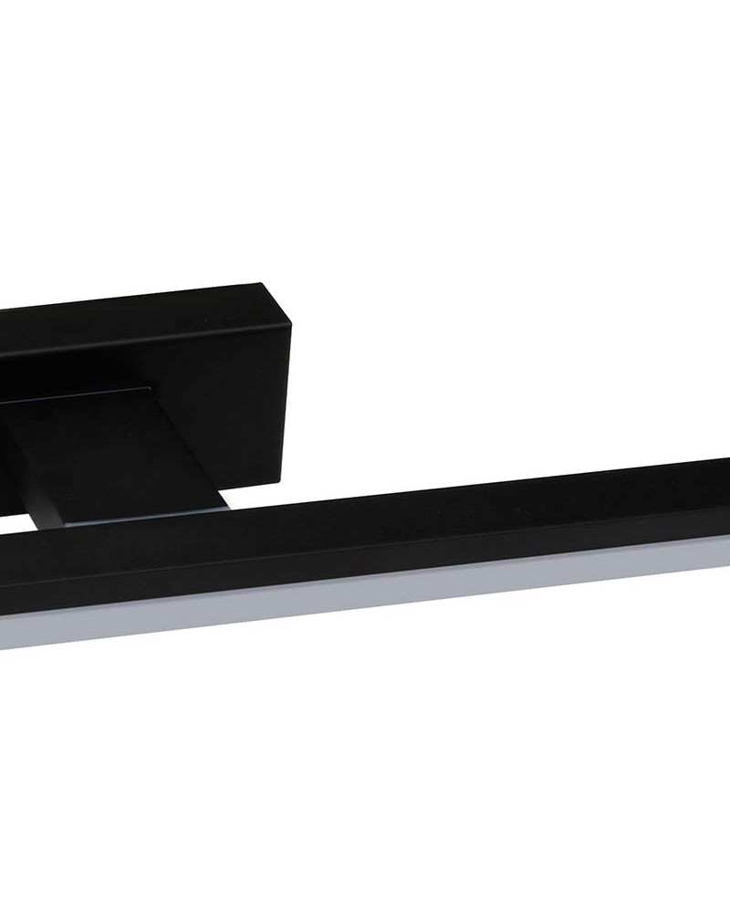 Aplique lineal de 60cm de ancho para baño con LED 16W luz blanca fría de 4000K y acabado en aluminio negro o blanco