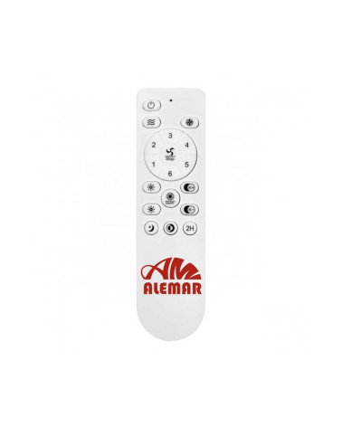 Ventilador de techo blanco 25W Ø76cm luz LED 20W 3000K-4000K-6500K motor DC regulable con 6 velocidades mando y APP