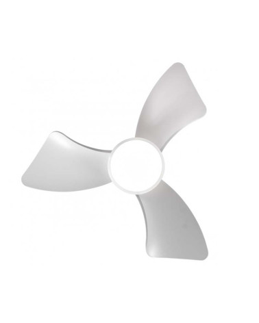 Ventilador de techo blanco 25W Ø76cm luz LED 20W 3000K-4000K-6500K motor DC regulable con 6 velocidades mando y APP