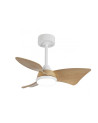Ventilador de techo madera 25W Ø76cm luz LED 20W 3000K-4000K-6500K motor DC regulable con 6 velocidades mando y APP