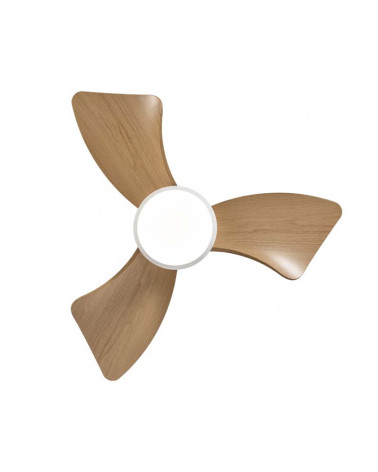 Wooden ceiling fan 25W Ø76cm with 20W LED light 3000K-4000K-6500K adjustable DC motor with 6 speeds remote control and app