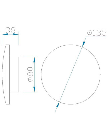 Aplique de pared 13,5cm circular LED 6W 540Lm luz cálida 2700K en acabado blanco o negro