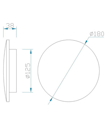 18cm circular LED wall light 12W 1080Lm warm light 2700K in white or black finish
