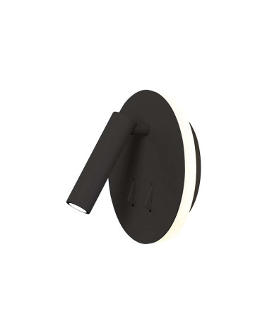 Aplique circular doble LED foco orientable e iluminación indirecta 3+6W 3000K acabado blanco o negro mate