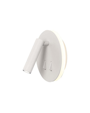 Aplique circular doble LED foco orientable e iluminación indirecta 3+6W 3000K acabado blanco o negro mate