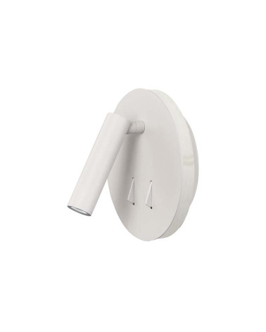 Aplique circular doble LED foco orientable e iluminación indirecta 3+6W 3000K acabado blanco o negro mate