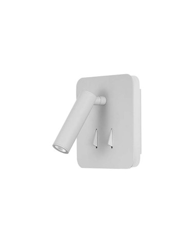 Aplique cuadrado doble LED foco orientable e iluminación indirecta 3+6W 3000K acabado blanco o negro mate