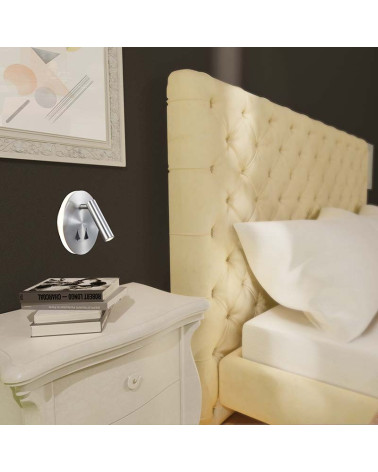 Aplique circular doble LED foco orientable e iluminación indirecta 3+6W 3000K acabado níquel satinado