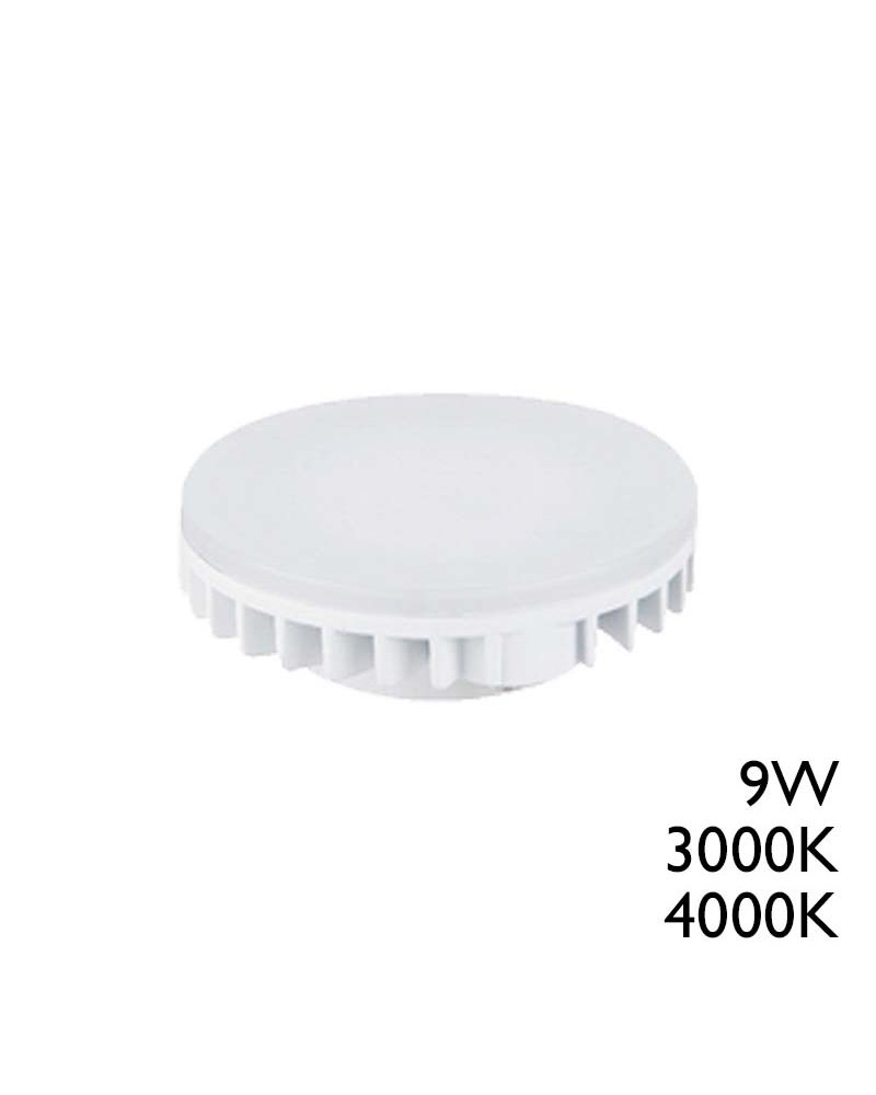 Bombilla LED GX53 Ø75mm 9W con ángulo de luz de 120º y temperatura de 3000K o 4000K