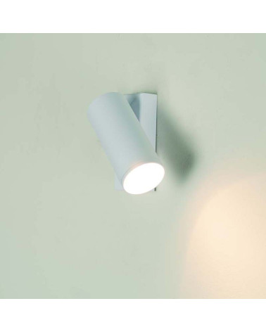 Aplique foco de pared orientable para bombilla mini GU10 máx. 12W LED acabado en aluminio blanco o negro
