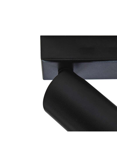 Adjustable wall spotlight for mini GU10 bulb max. 12W LED, in white or black aluminum finish
