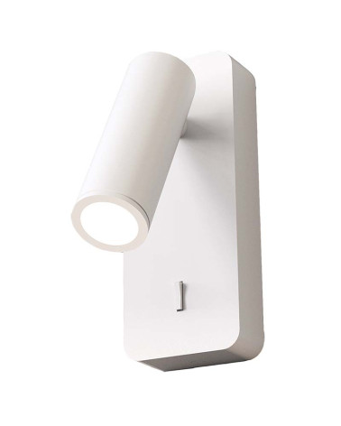 Aplique de pared con interruptor y foco móvil para bombilla mini GU10 máx. 12W LED acabados blanco y negro