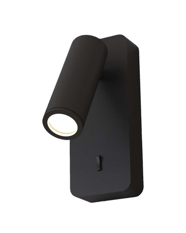Aplique de pared con interruptor y foco móvil para bombilla mini GU10 máx. 12W LED acabados blanco y negro