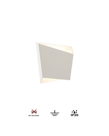Minimalist style white wall light GX53 max. 12W LED asymmetrical origami inspired