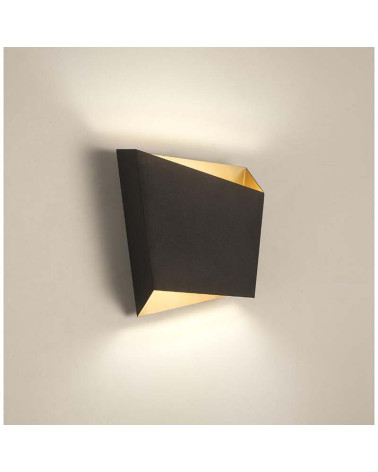 Elegant black wall light GX53 max. 12W LED asymmetrical origami-inspired