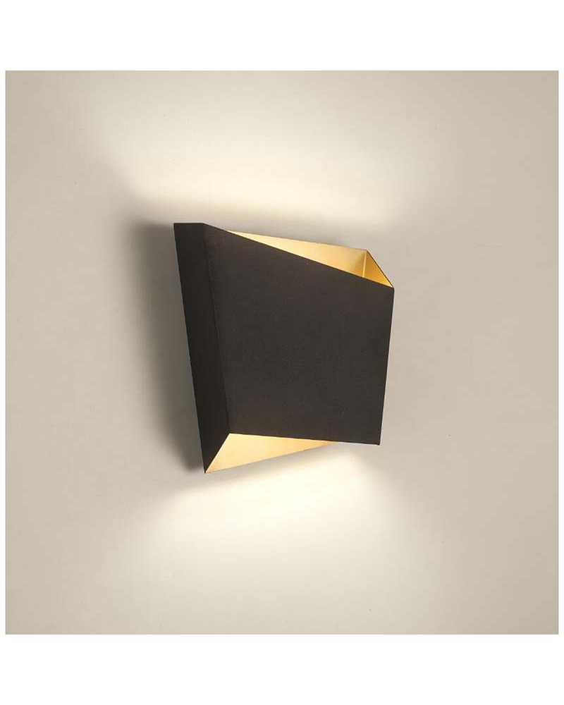 Elegant black wall light GX53 max. 12W LED asymmetrical origami-inspired