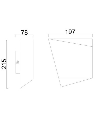 Elegant black wall light GX53 max. 12W LED asymmetrical origami-inspired