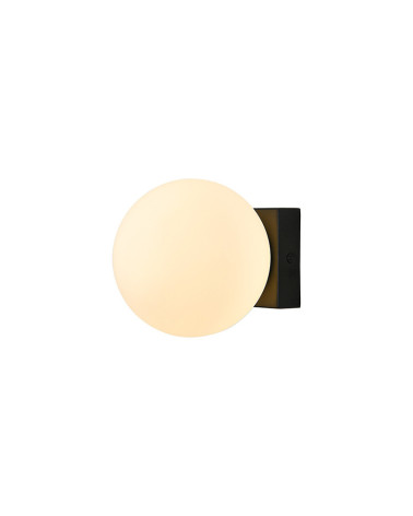 Spherical light fixture that serves as a wall light and ceiling light 6W LED 3000K decorative lighting in a black finish